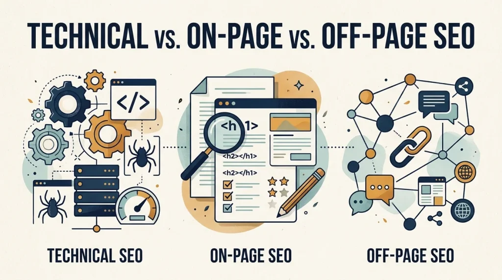 Technical SEO vs. On-Page SEO vs. Off-Page SEO: What Is the Difference?